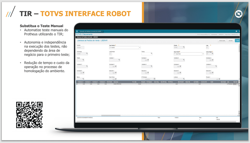 Interface robótica TOTVS